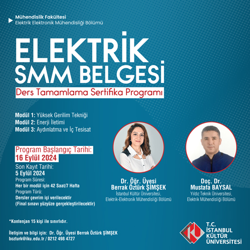 Elektrik SMM Belgesi Ders Tamamlama Sertifika Programı